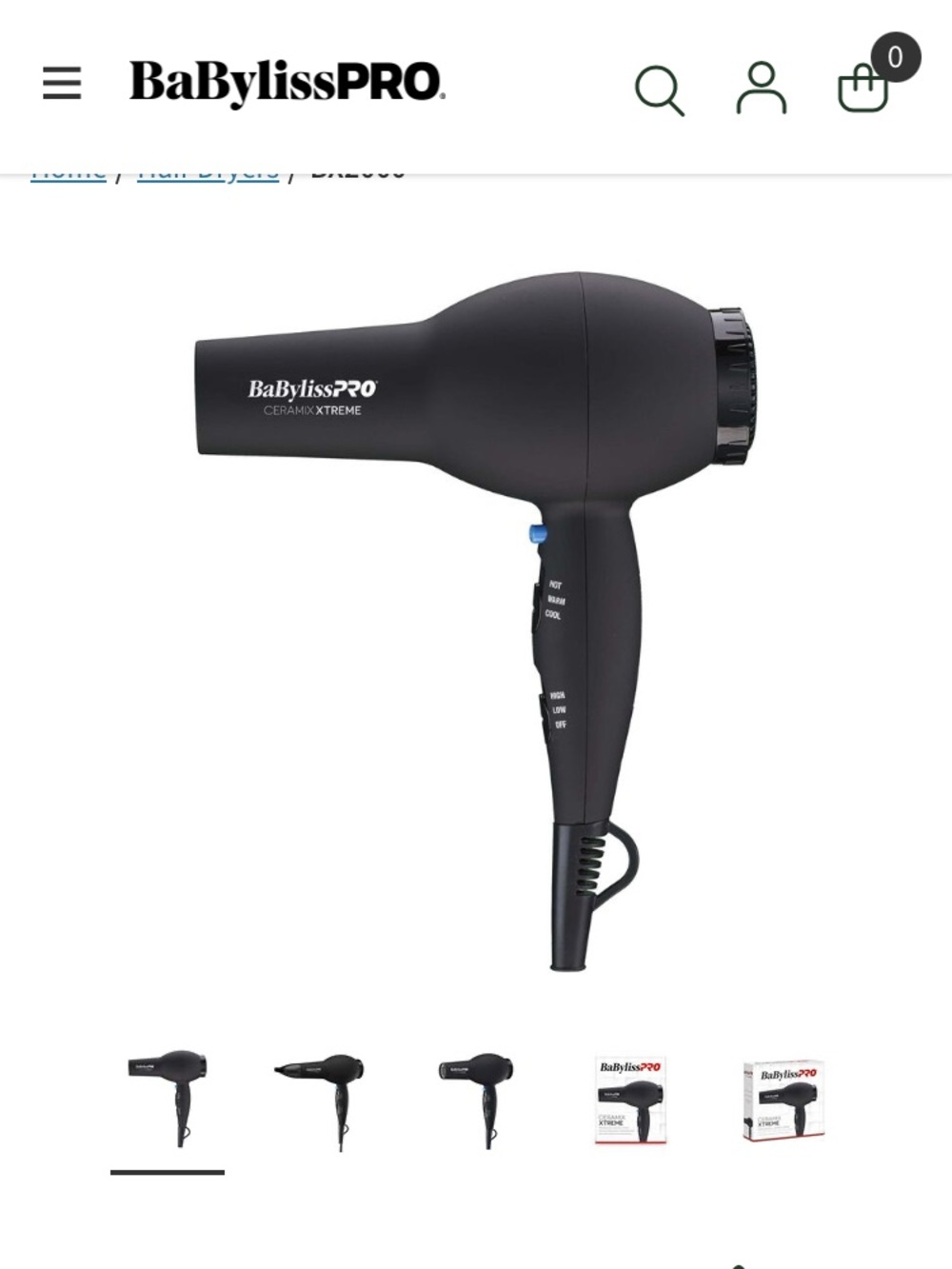 BaBylissPRO Ceramix Xtreme Hair Dryer - Black